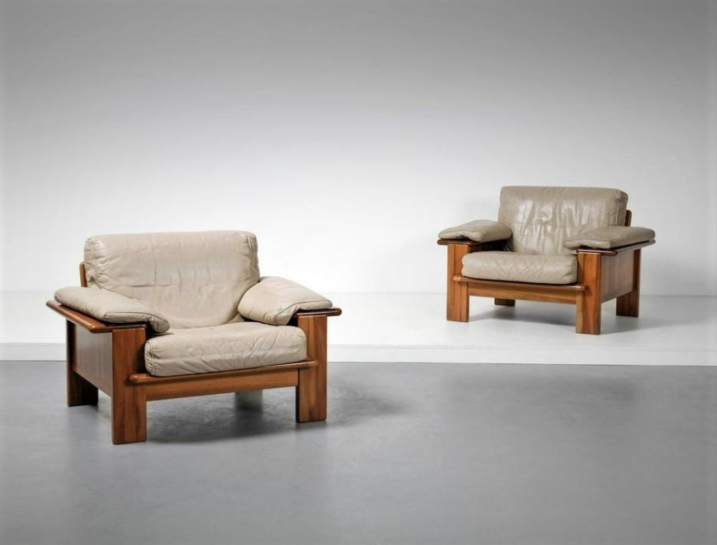1960s Pair of Large Armchairs attr to Mario Marenco