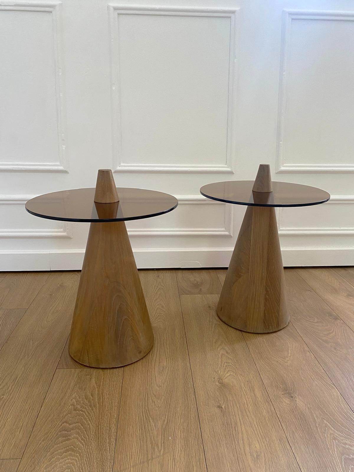 Pair of 1940s French Round Side Tables