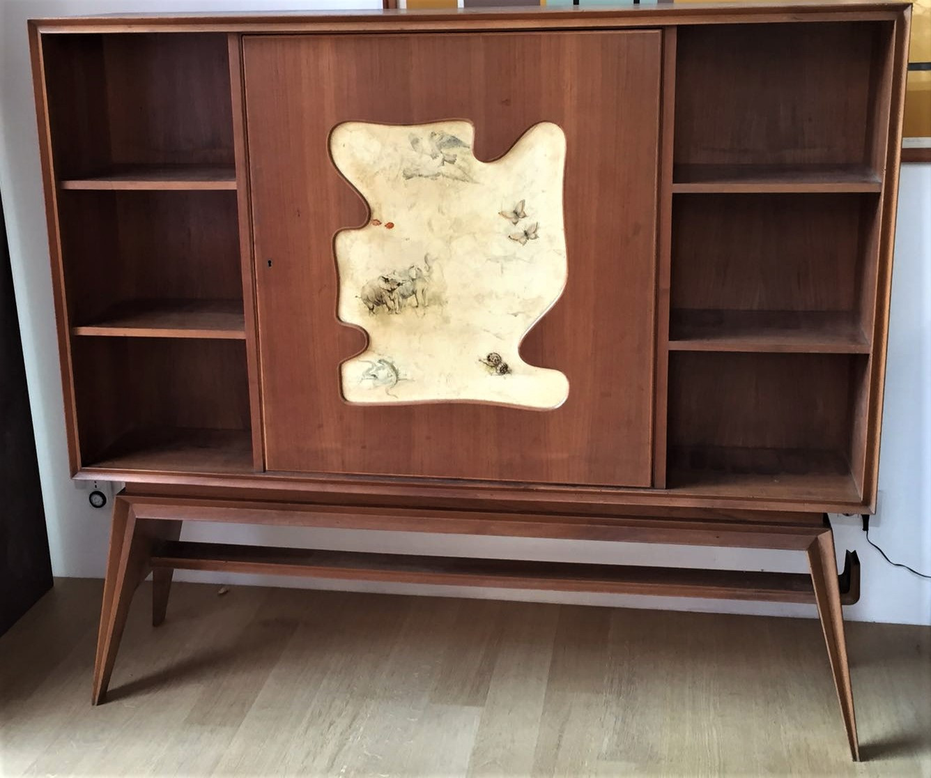 1950s Dry Bar and Book Case Cabinet 