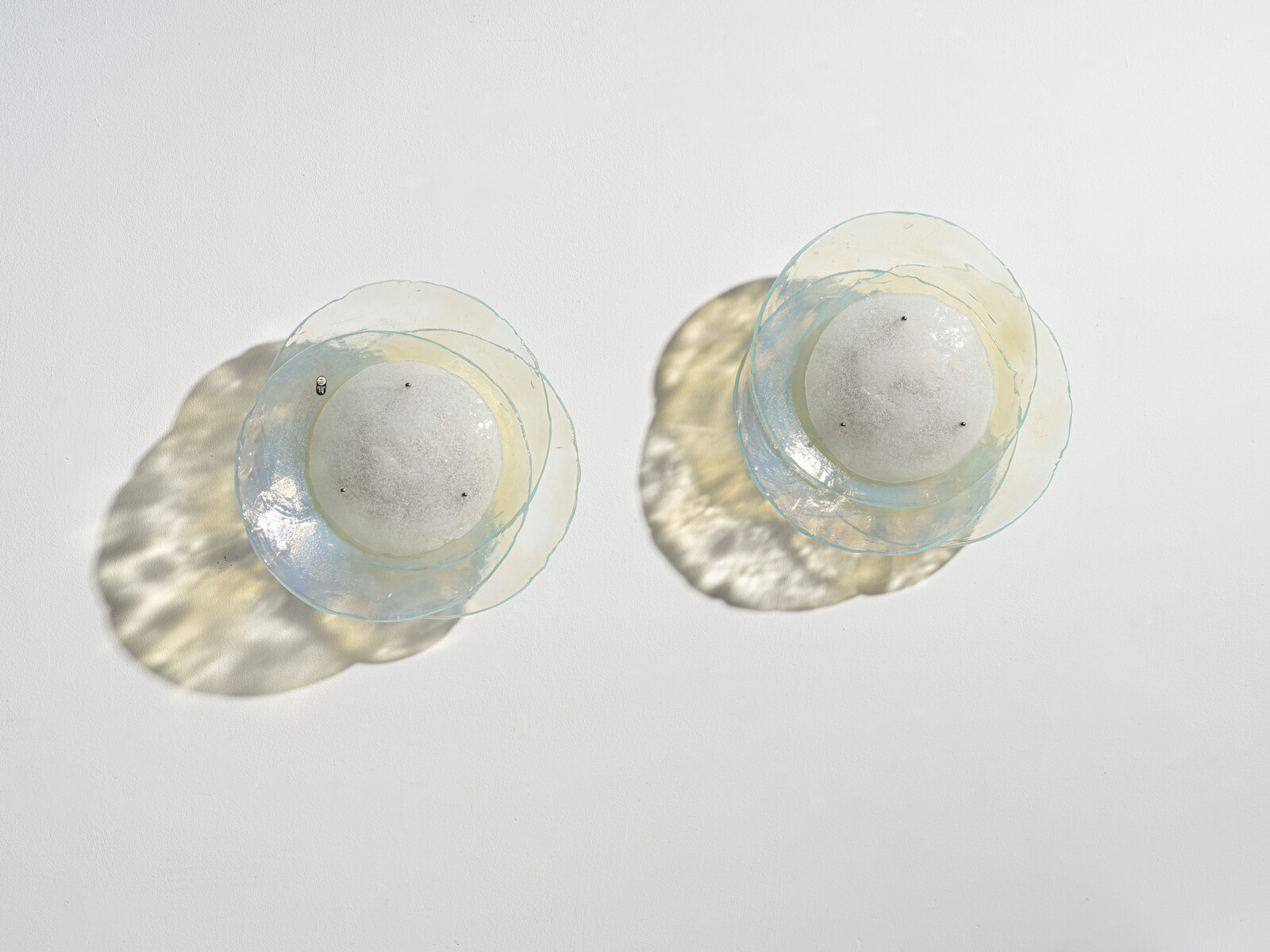 1970s - Pair of Large  Wall Lights- Flush Mount by Carlo Nason 
