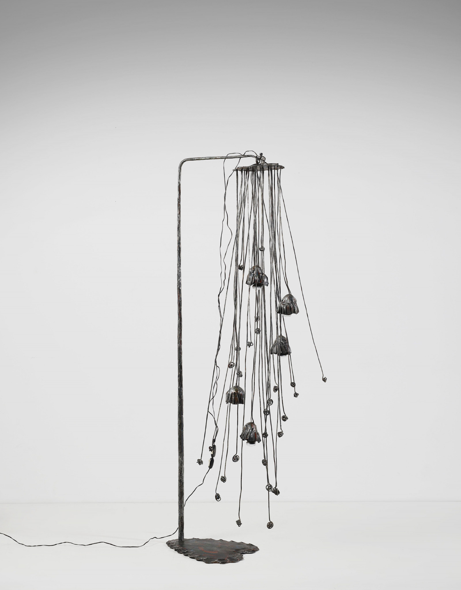 1960s Wrought Iron Sculptural Floor Lamp by Salvino Marsura