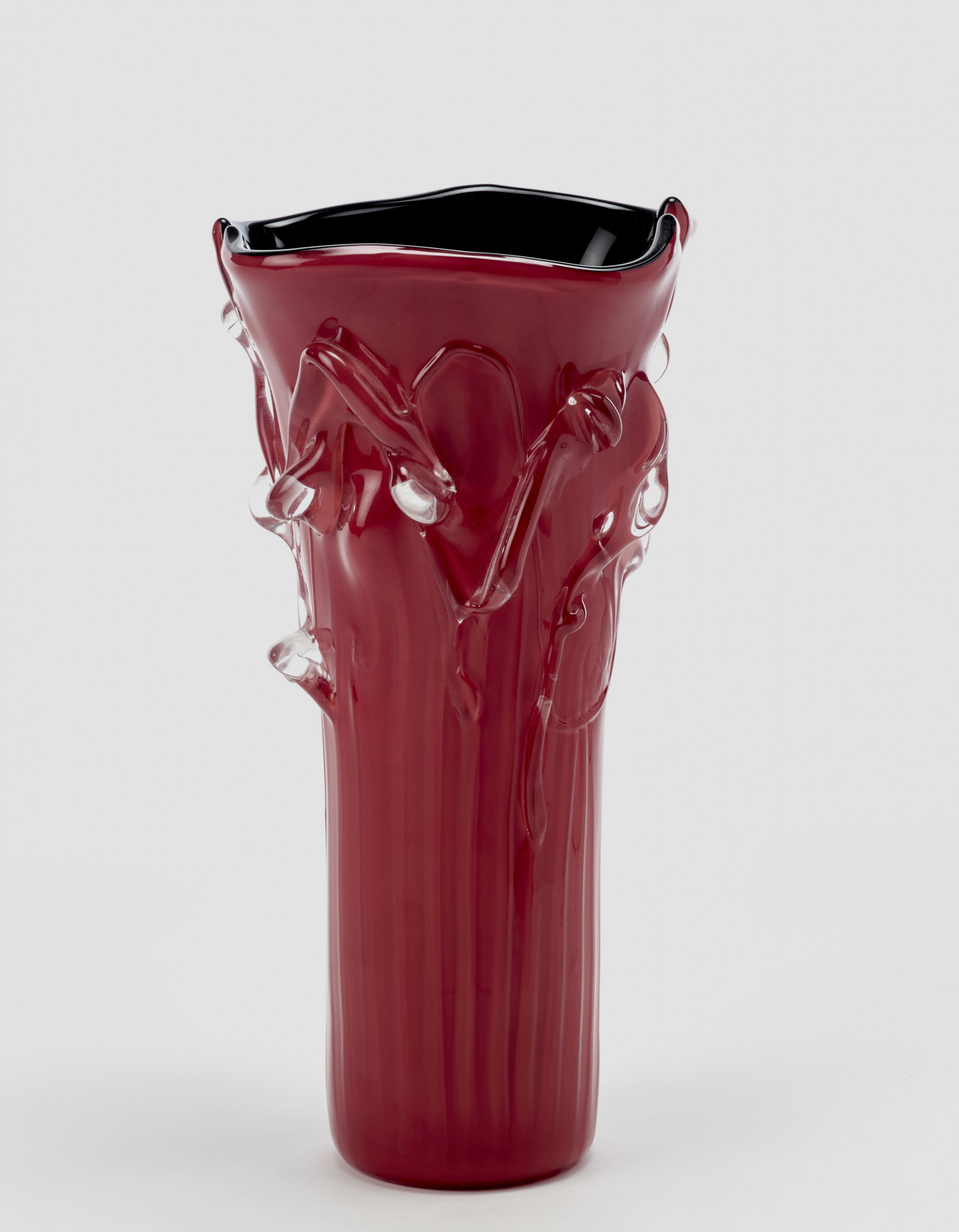 Red Glass Vase in Murano Glass by Toni Zuccheri for Venini Red Glass Vase in Murano Glass by Toni Zuccheri for Venini