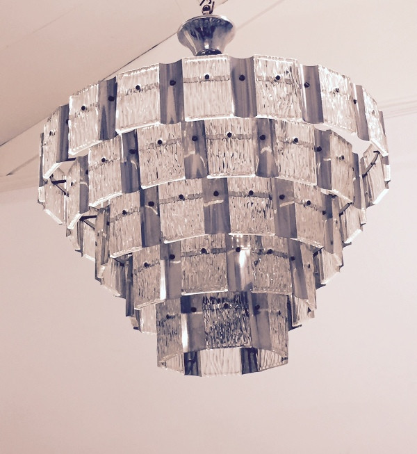 Large 1970's Italian Ceiling Light by Zeroquattro   ITEM ON SALE AT    € 600