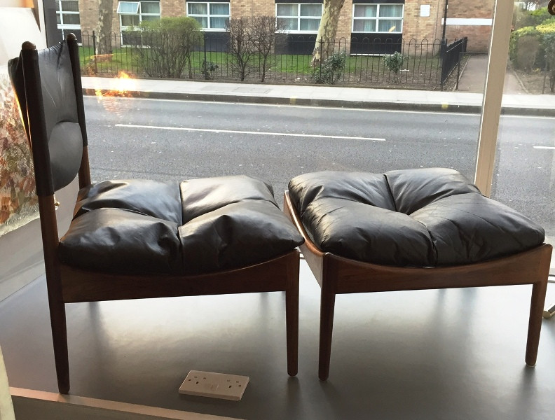 1960's Modus Chair . Ottoman and side table by Kristian Solmer Vedel