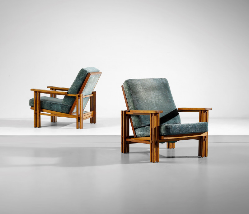 1960s Pair of armchairs attributed to Costantino Dardi