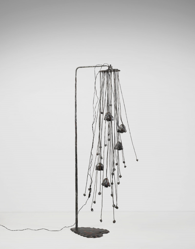 1960s Wrought Iron Sculptural Floor Lamp by Salvino Marsura
