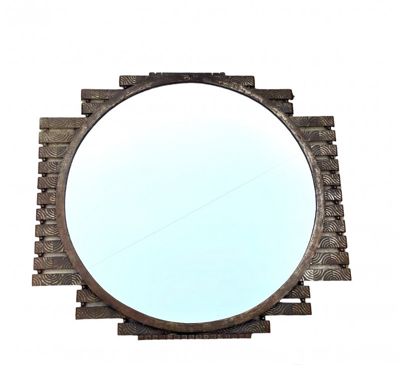 1930s Edgard Brandt Iron  Mirror 