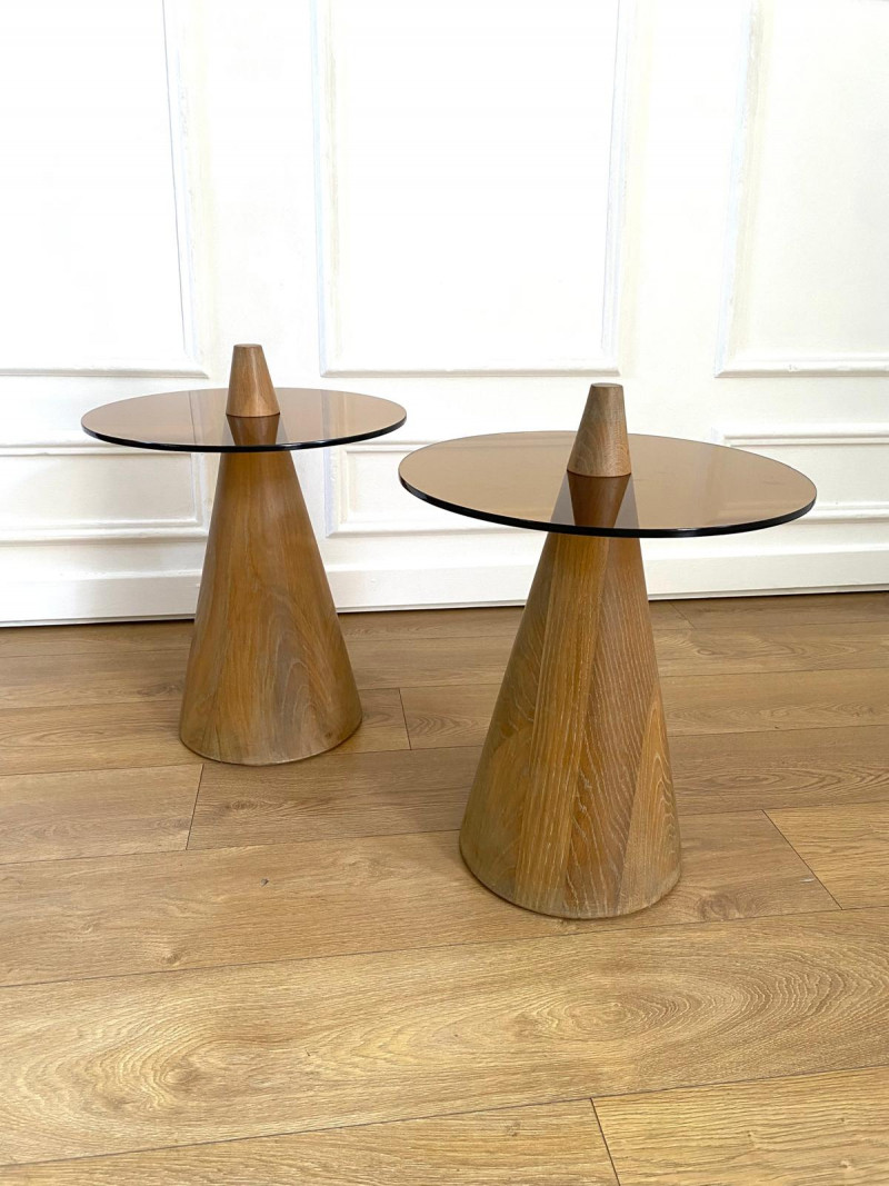 Pair of 1940s French Round Side Tables