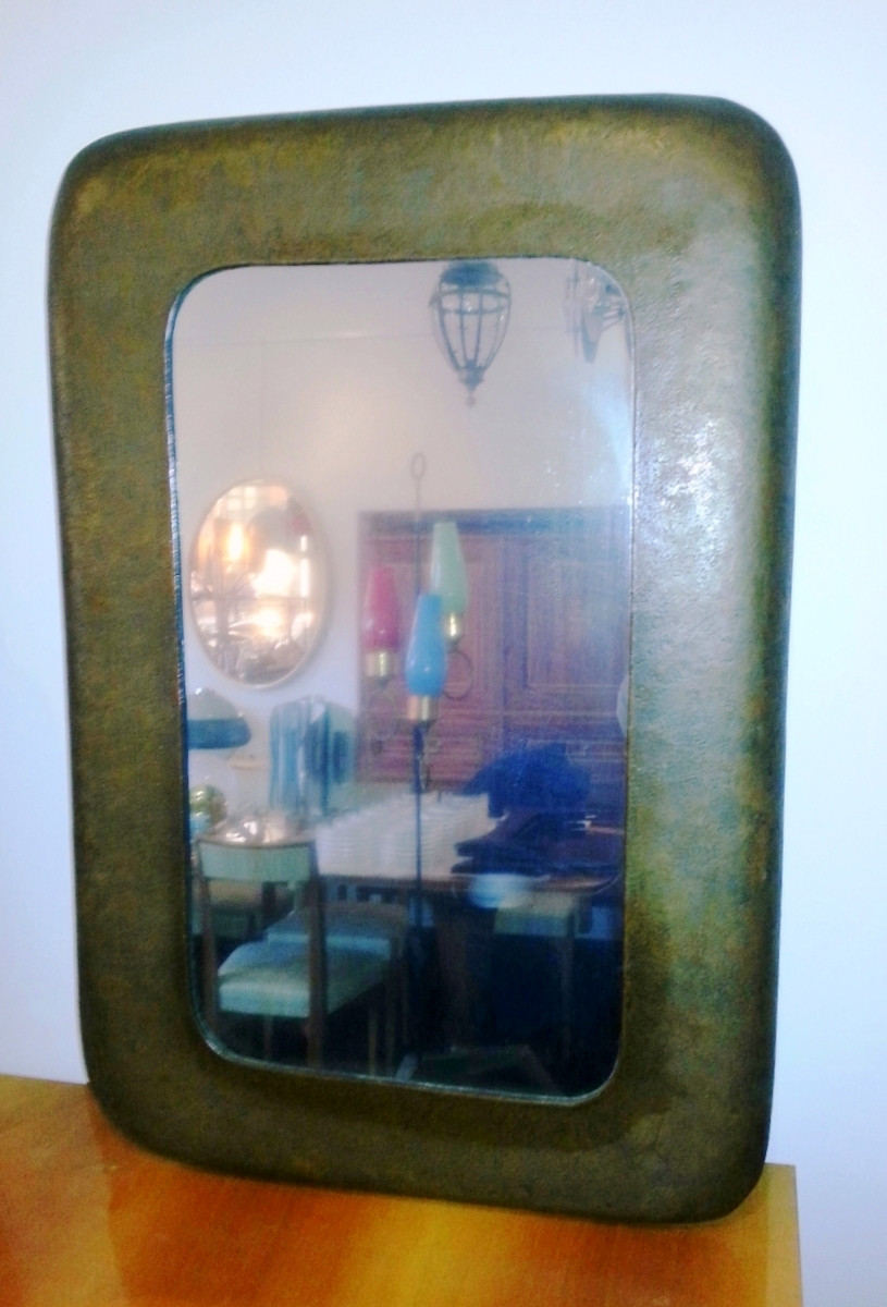 1950's Mirror in Hammered Copper  SOLD SOLD 